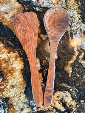 Handcrafted Olive Wood Spoon & Spatula Set/Rustic Kitchen Utensils